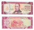 Libéria 5 Dollars 1999 (AF) - Error UNC	